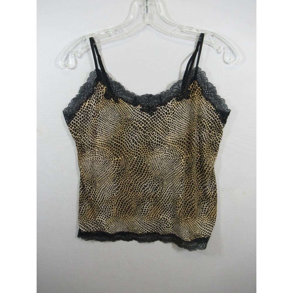 Natori Josie Animal Print Camisole Tank Top Women Large Adjustable Straps